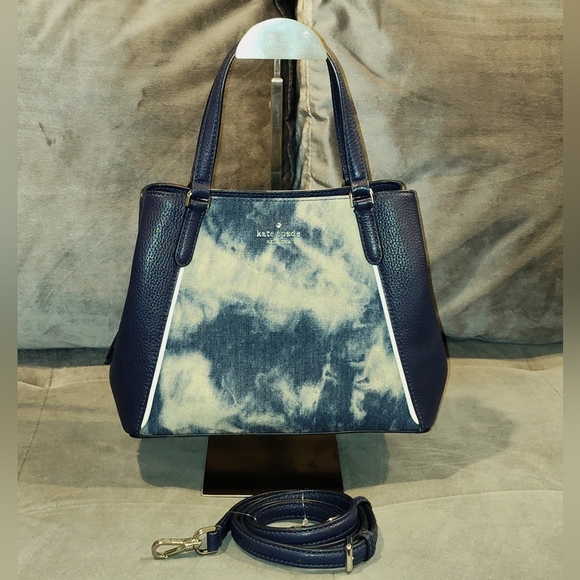 NWOT Kate Spade RARE Denim Tye Dyed Crossbody Tote - Picture 14 of 16